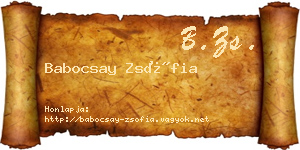 Babocsay Zsófia névjegykártya