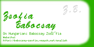 zsofia babocsay business card